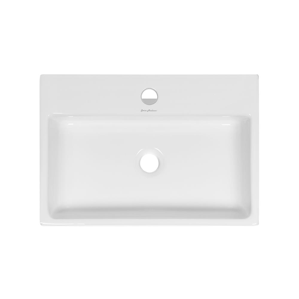 Claire 20 Rectangle Ceramic Vessel Sink. Picture 3
