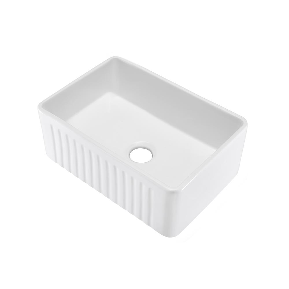 Delice 24 x 18 Ceramic, Farmhouse Kitchen Sink with Apron. Picture 7