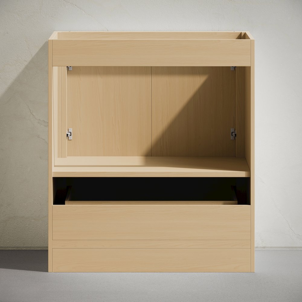 Virage 30" Freestanding Bathroom Vanity in Natural Oak without Sink Top. Picture 4