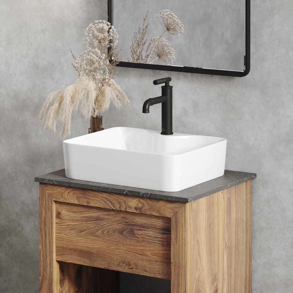 Rennes 19" Vessel Sink in Glossy White. Picture 18