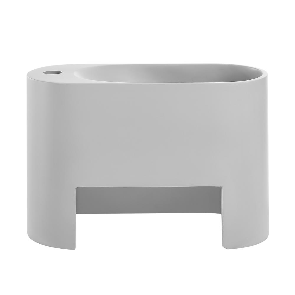 Terre 17.5" Right Side Faucet Wall-Mount Bathroom Sink in Pashmina Grey. Picture 3