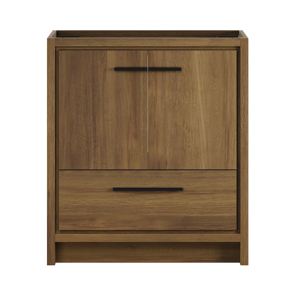 Virage 30" Freestanding Bathroom Vanity in Brown Oak without Sink Top. Picture 1