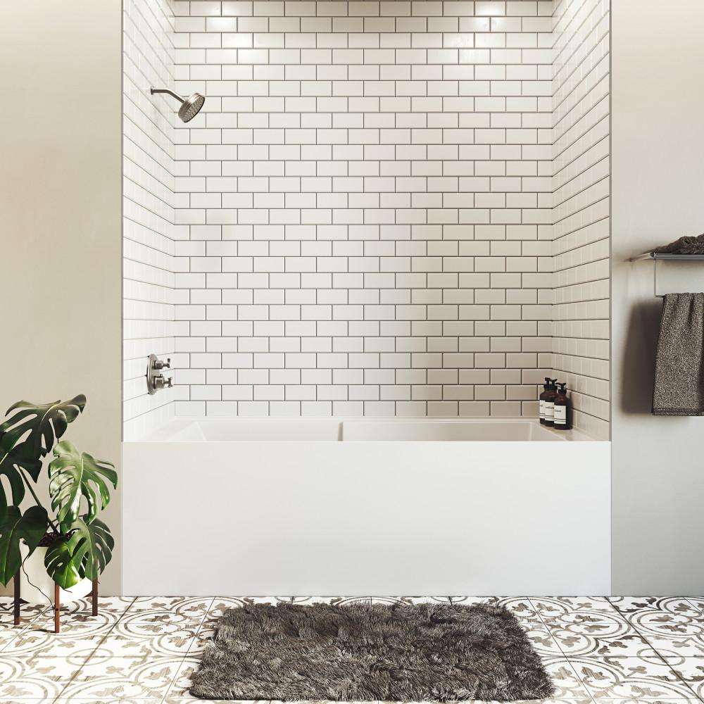 Voltaire 72" x 36" Right-Hand Drain Alcove Bathtub with Apron and Armrest. Picture 2