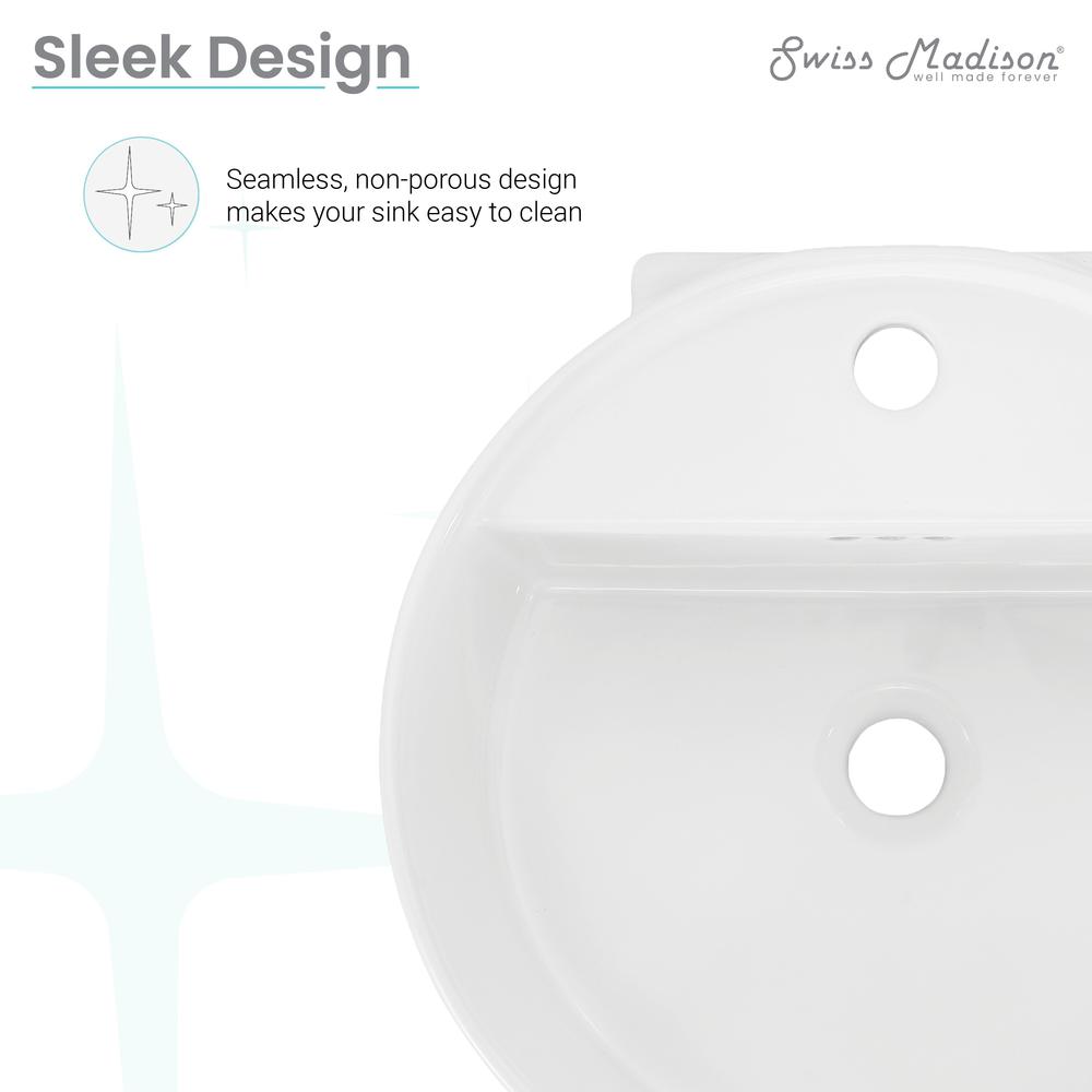 Monaco 18" Round Wall-Mount Bathroom Sink. Picture 12
