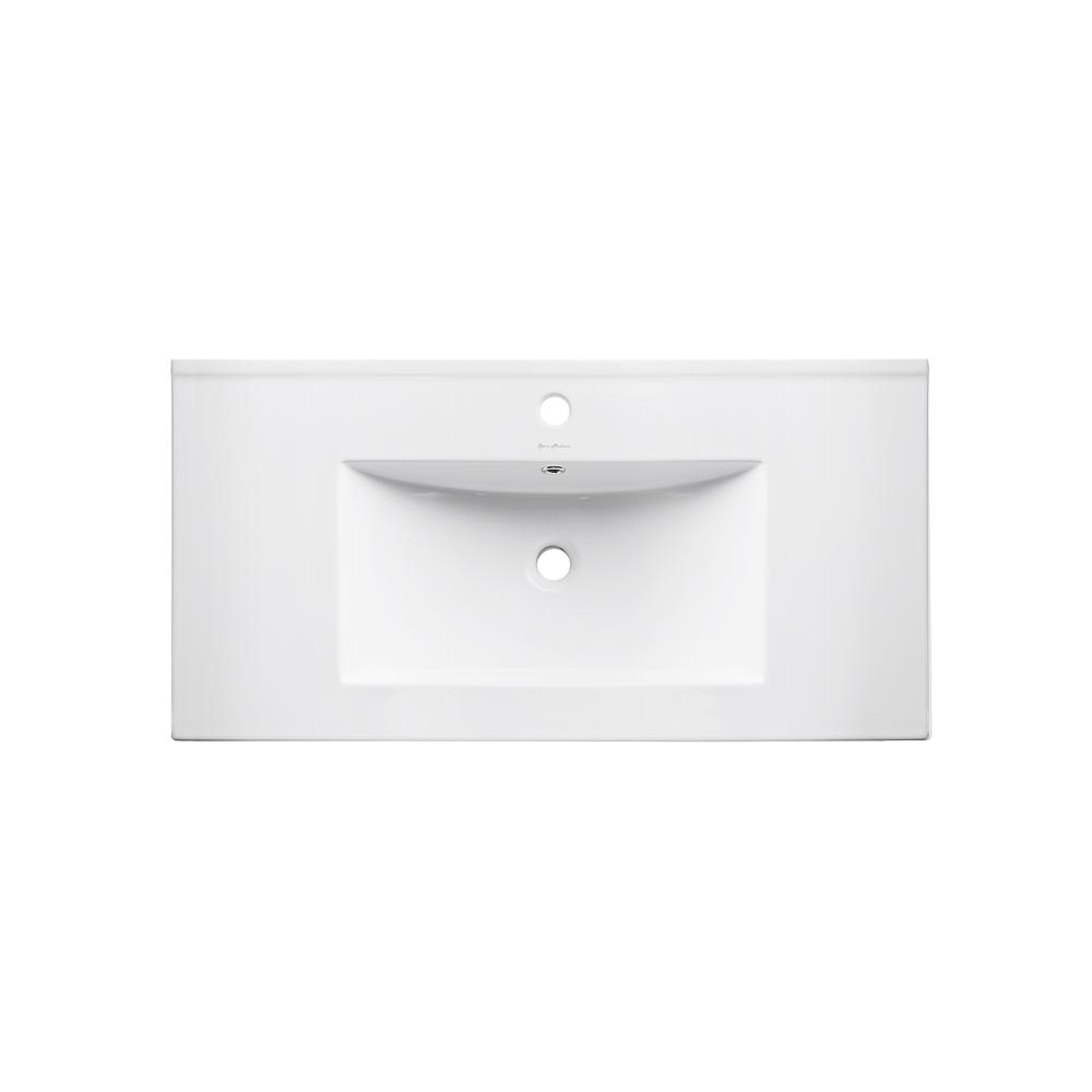 Pierre 30 Single, Open Shelf, Gold Metal Frame Bathroom Vanity. Picture 6