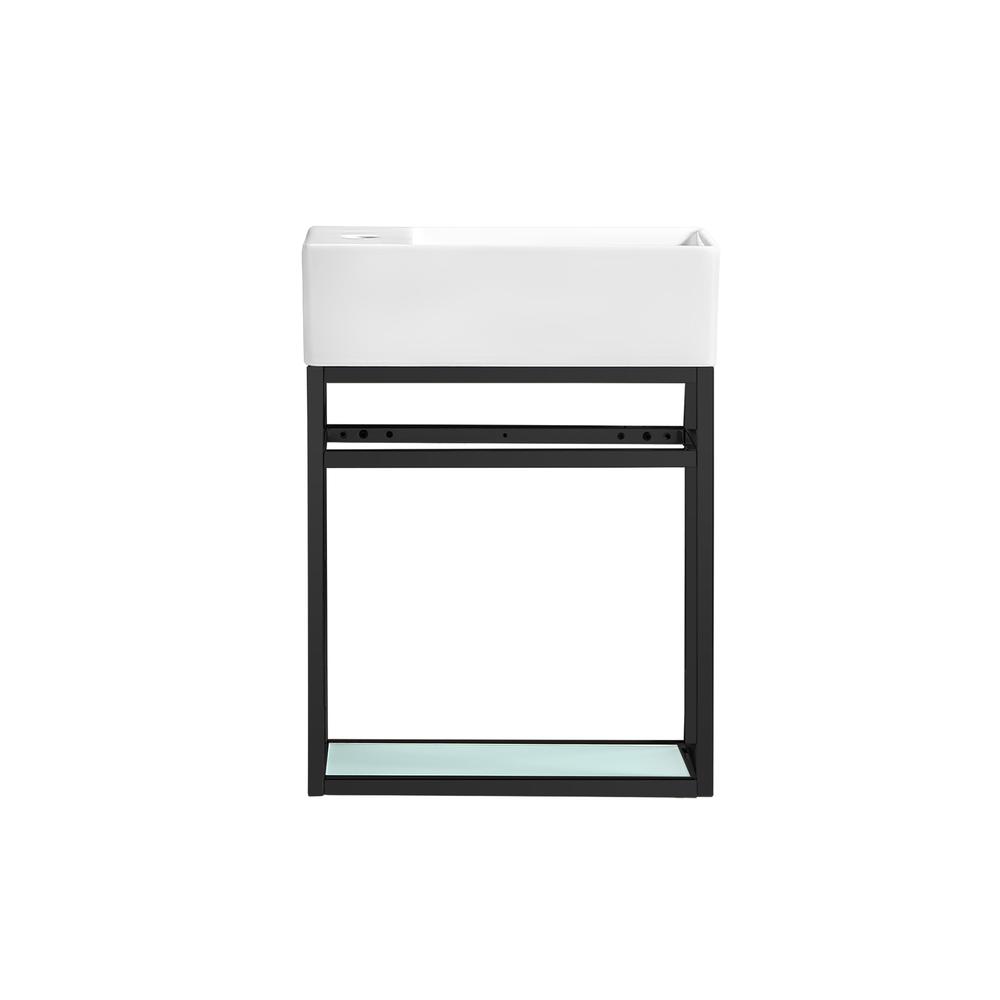 Pierre 19.5 Single, Metal Frame, Open Shelf, Bathroom Vanity. Picture 1