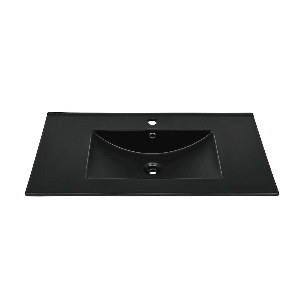 36" Vanity Sink Top in Glossy Black. Picture 2