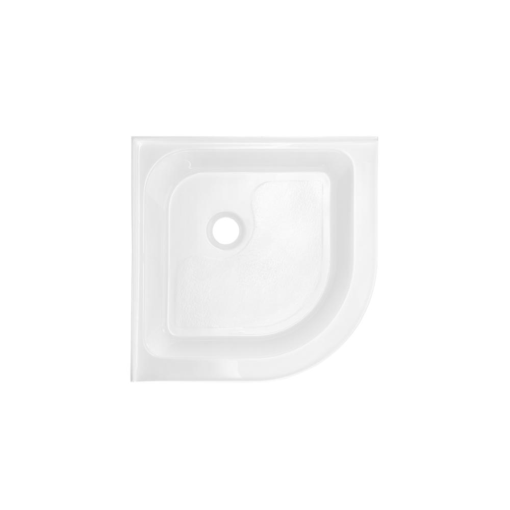 Voltaire 32" x 32" Acrylic White, Single-Threshold, Center Drain. Picture 1