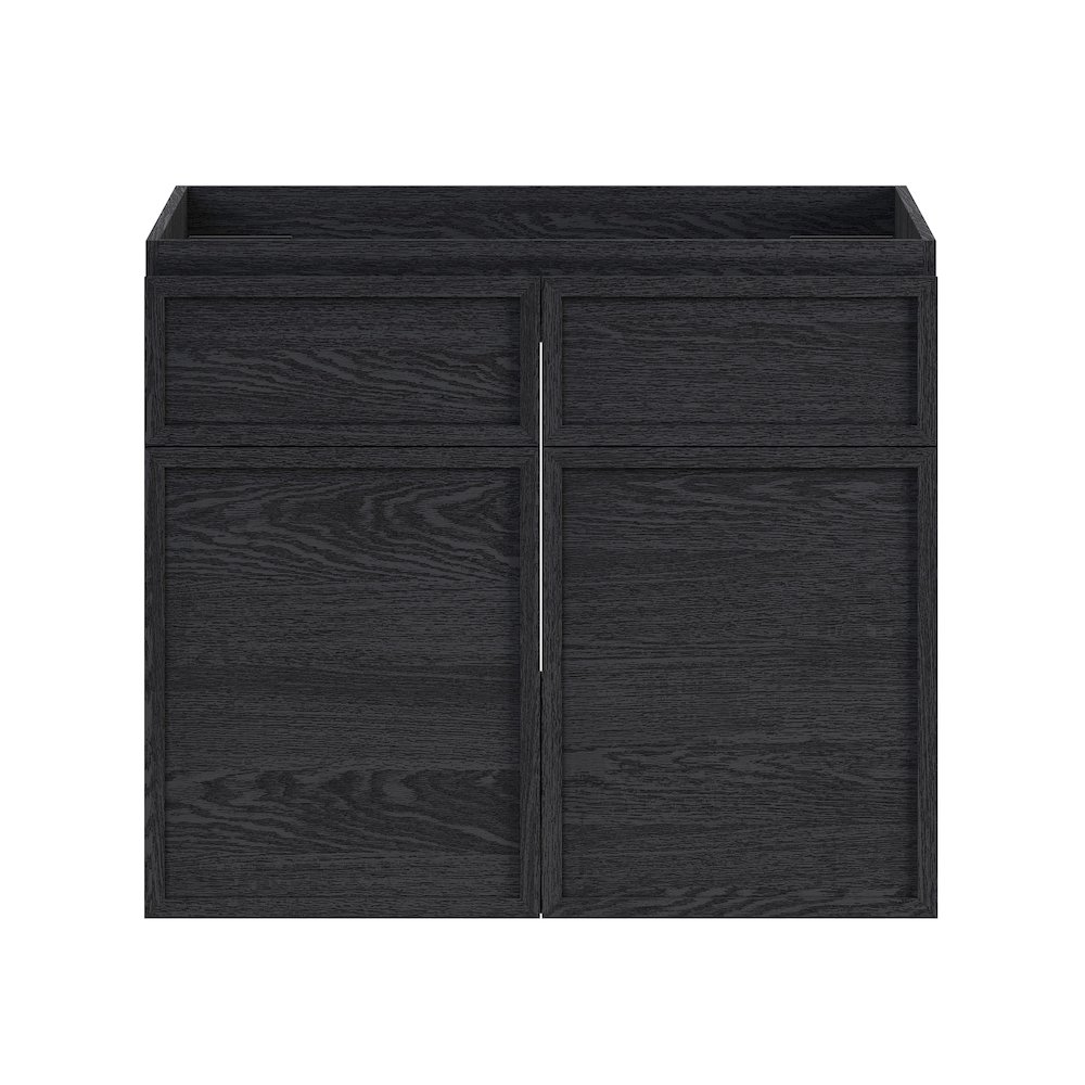 St. Tropez 24" Wall-Mounted Bathroom Vanity Cabinet without Top in Black Oak. Picture 1