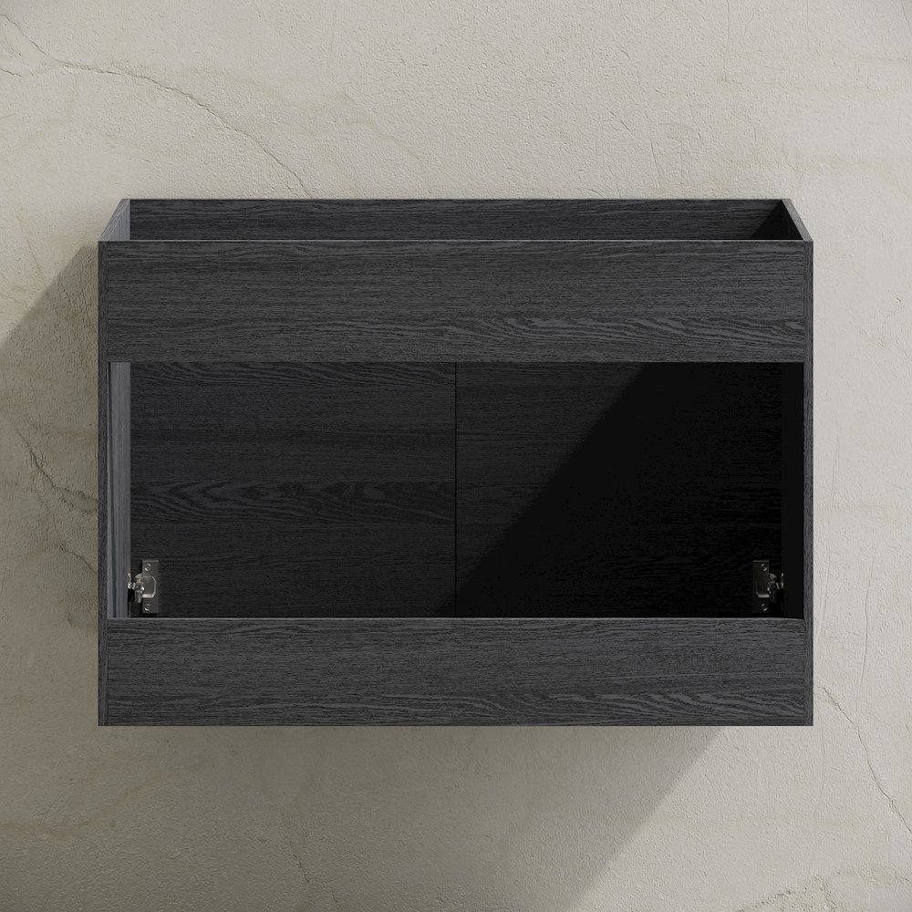 St. Tropez 30" Wall-Mounted Bathroom Vanity Cabinet without Top in Black Oak. Picture 5
