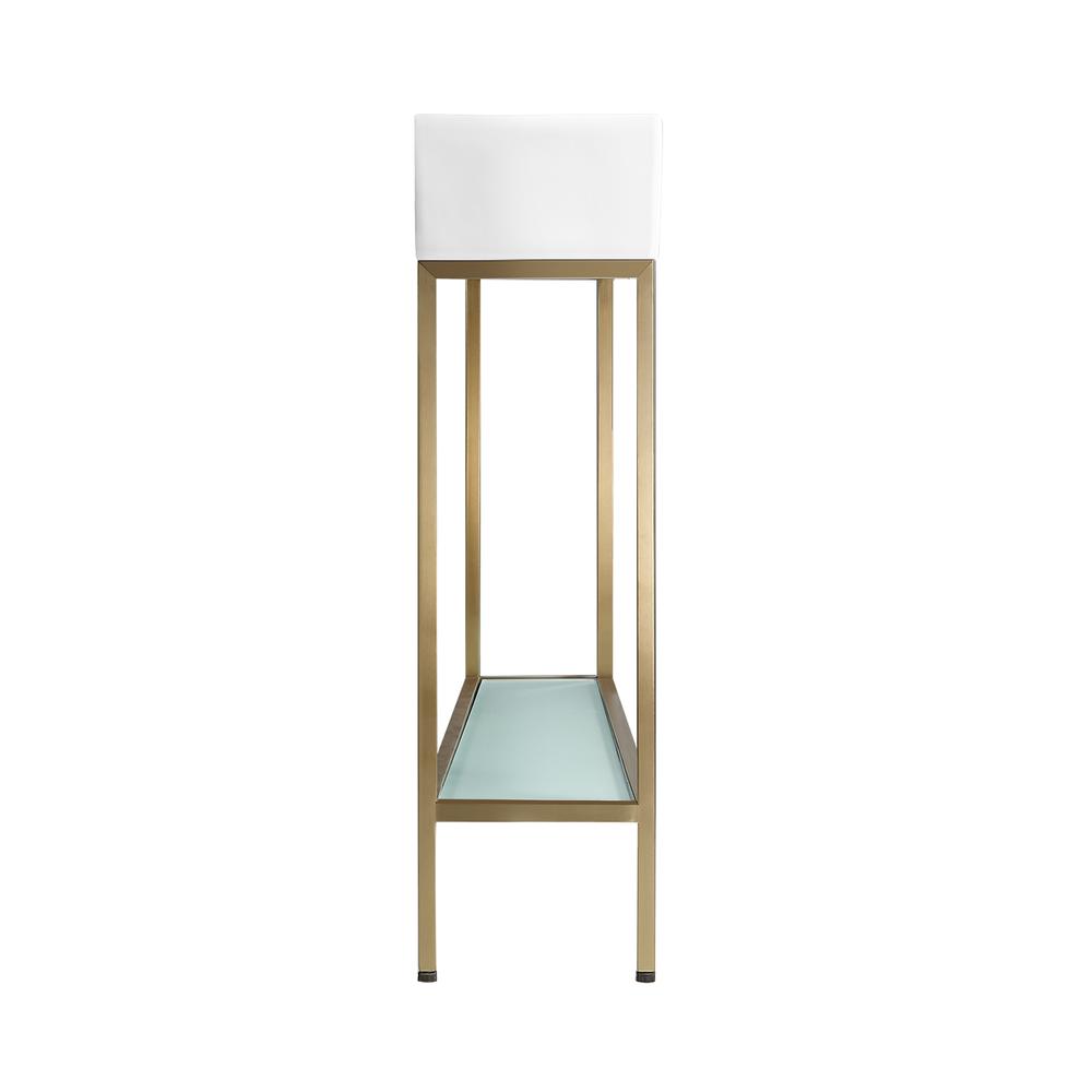 Pierre 19.5 Single, Freestanding, Open Shelf, Gold Metal Frame Bathroom Vanity. Picture 6