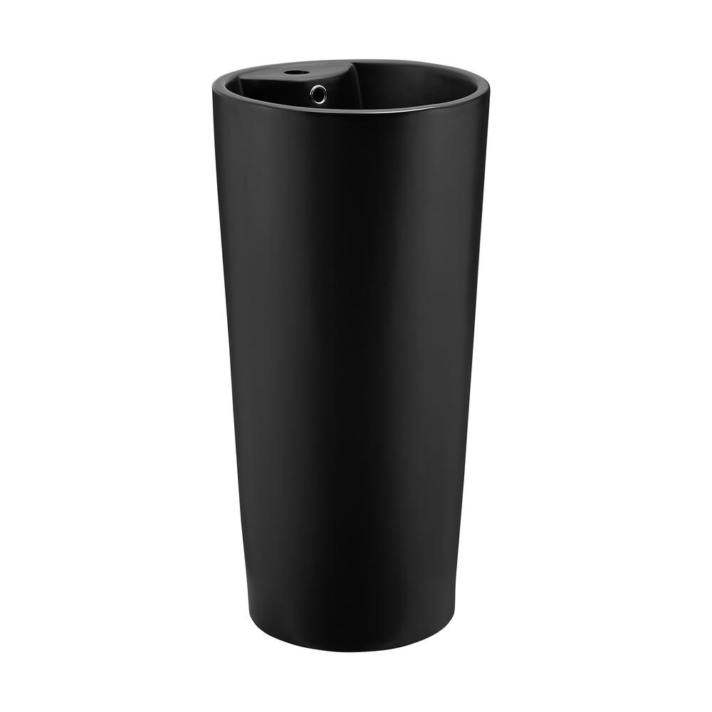 Monaco Circular Basin Pedestal Sink, Matte Black. Picture 1