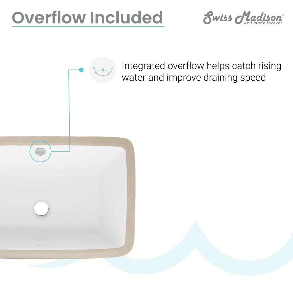 Voltaire 21 Rectangular Under-Mount Bathroom Sink. Picture 11