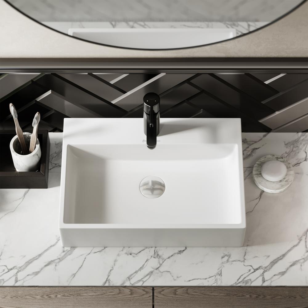 Claire 20 Rectangle Ceramic Vessel Sink. Picture 16