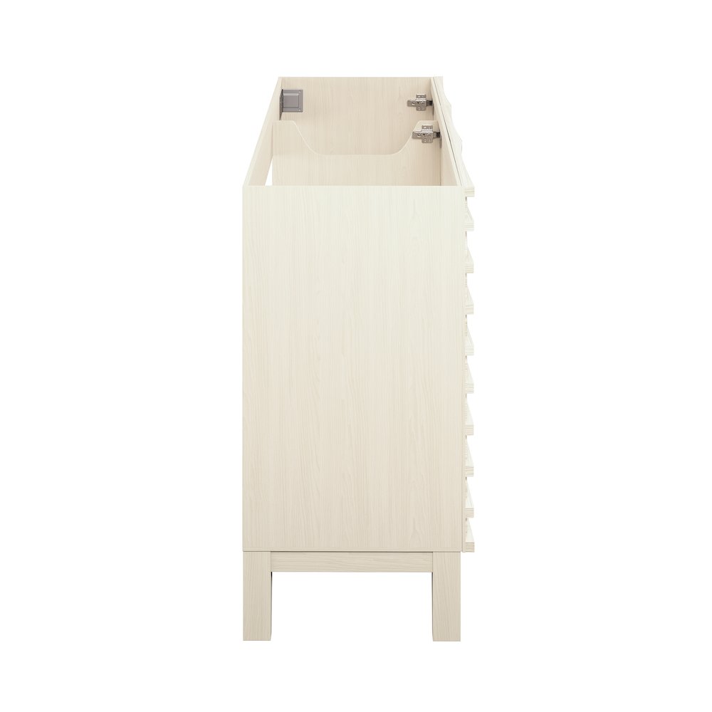 Cascade 48" Freestanding Bathroom Vanity Cabinet without Top in White Oak. Picture 5
