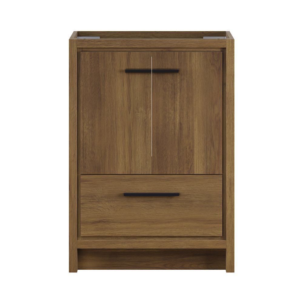Virage 24" Freestanding Bathroom Vanity in Brown Oak without Sink Top. Picture 1