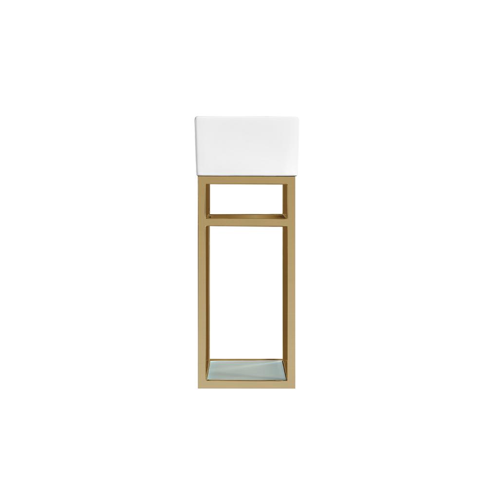 Pierre 19.5 Single, Open Shelf, Gold Metal Frame Bathroom Vanity. Picture 3