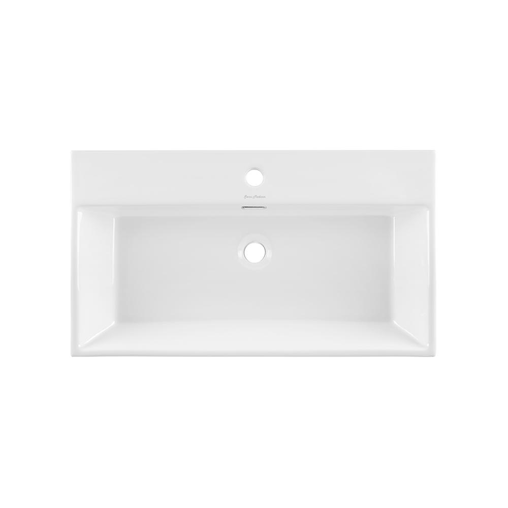 Claire 30" White Basin Matte White Legs. Picture 4