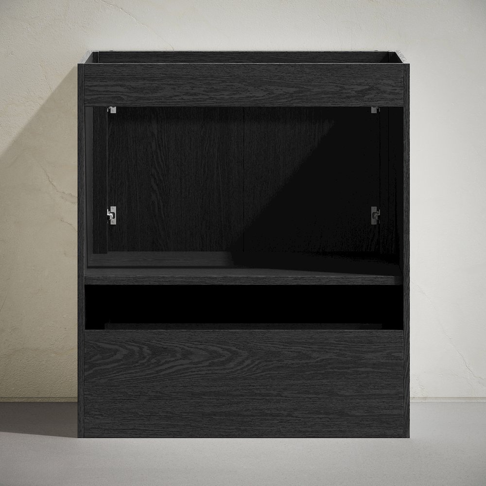 Virage 30" Freestanding Bathroom Vanity in Black Oak without Sink Top. Picture 4