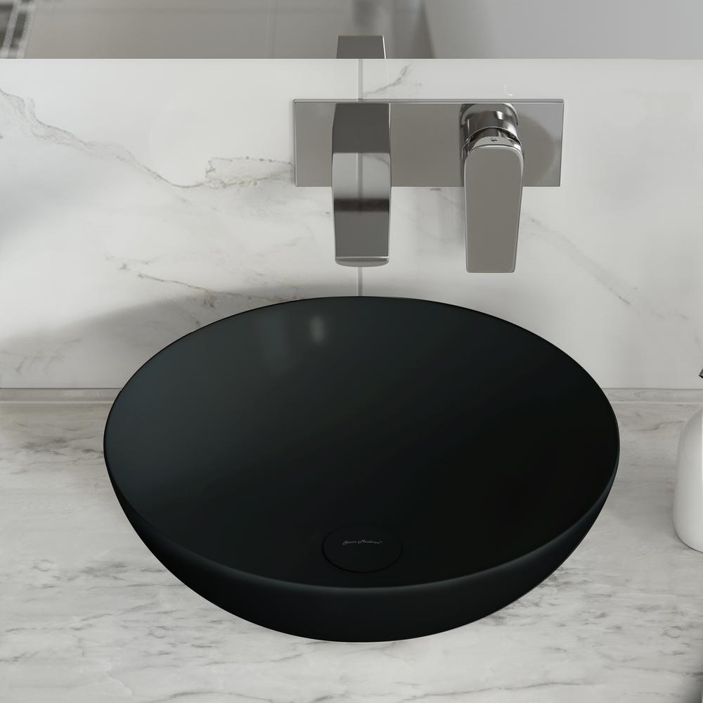 Classe 16 Color Ceramic Sink in Matte Black. Picture 17
