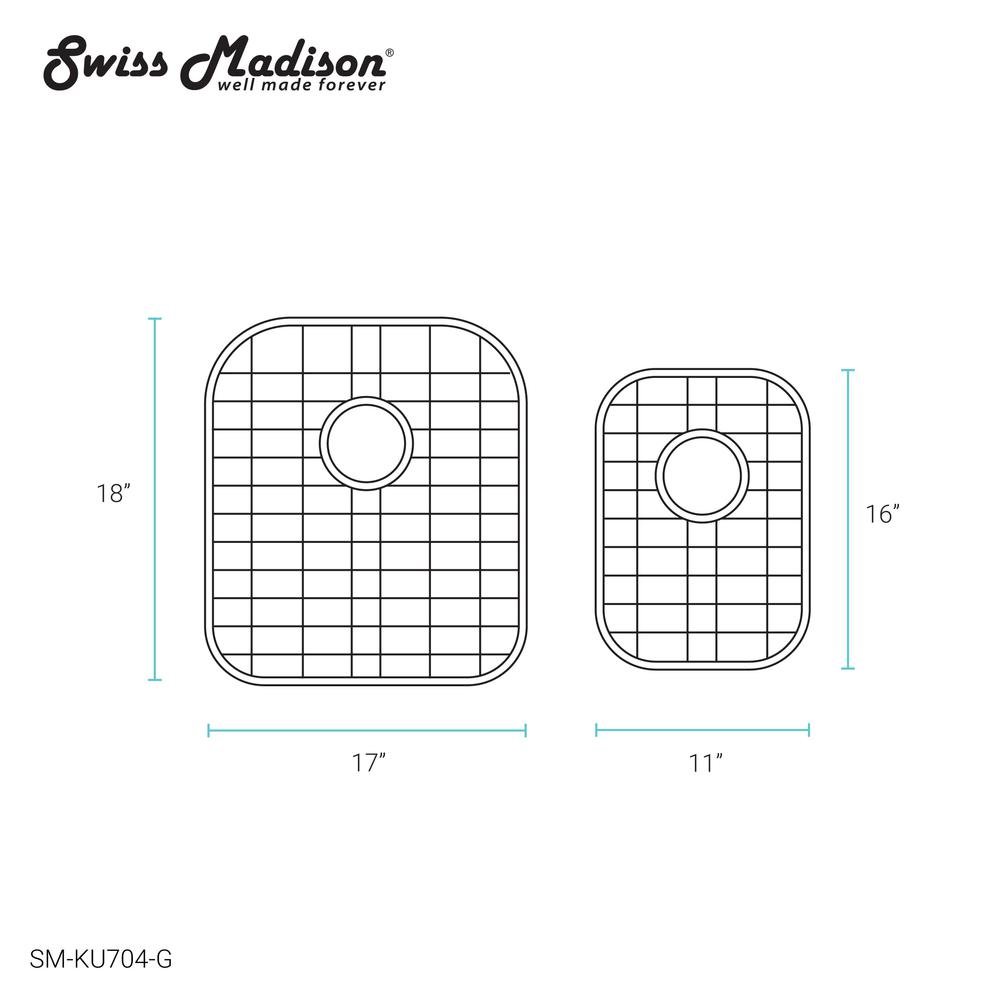 Stainless Steel, Undermount Kitchen Sink Grid for 33 x 22 Sinks. Picture 4