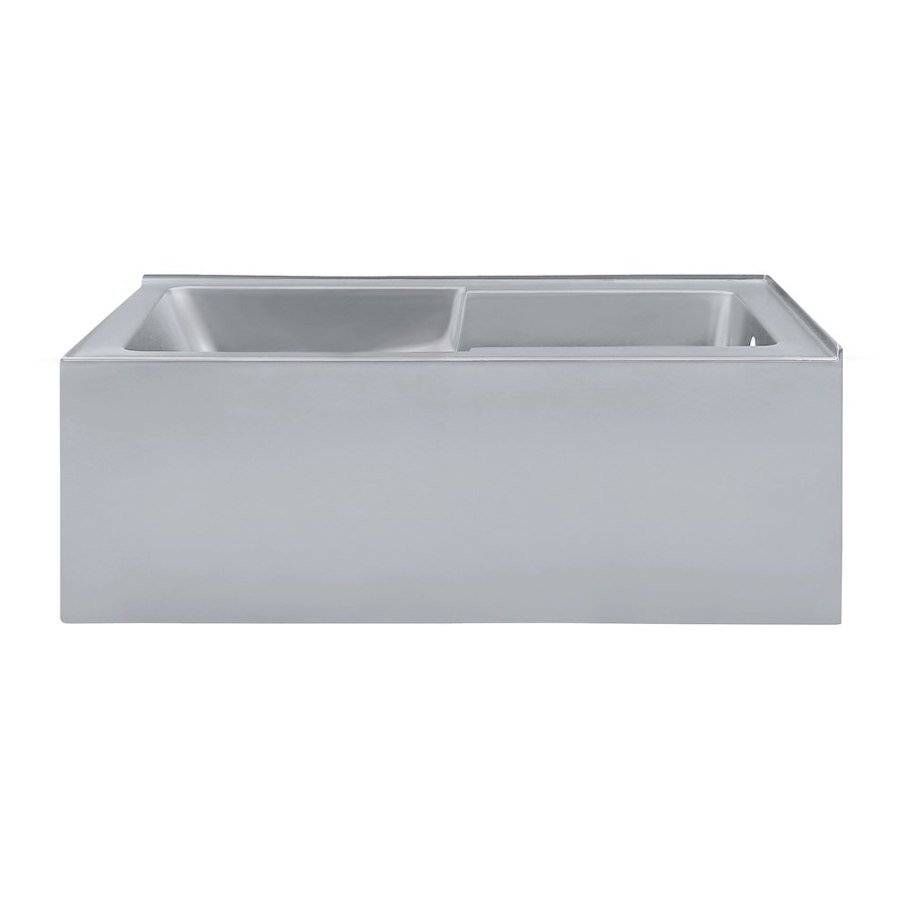 Voltaire 60 x 32 Right Drain Soaking Alcove Corner Apron Bathtub in Matte Gray. Picture 1