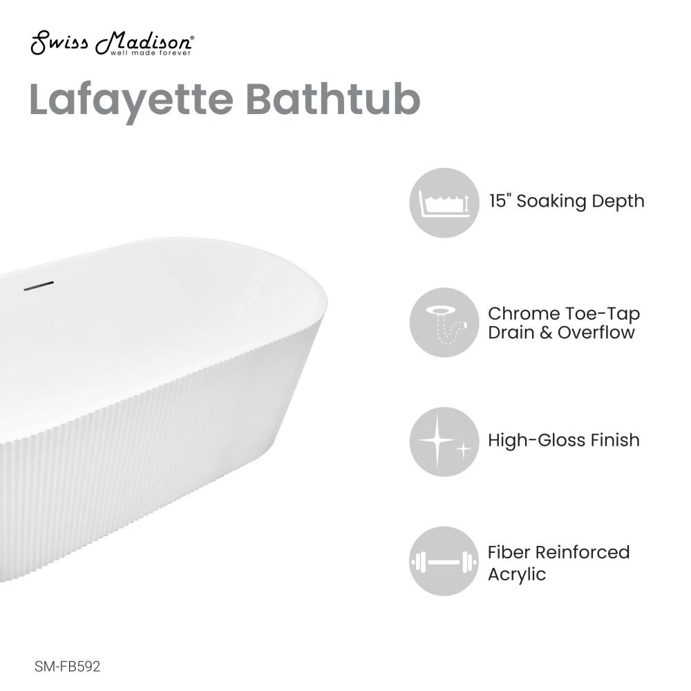 Lafayette 67" Freestanding Bathtub. Picture 3