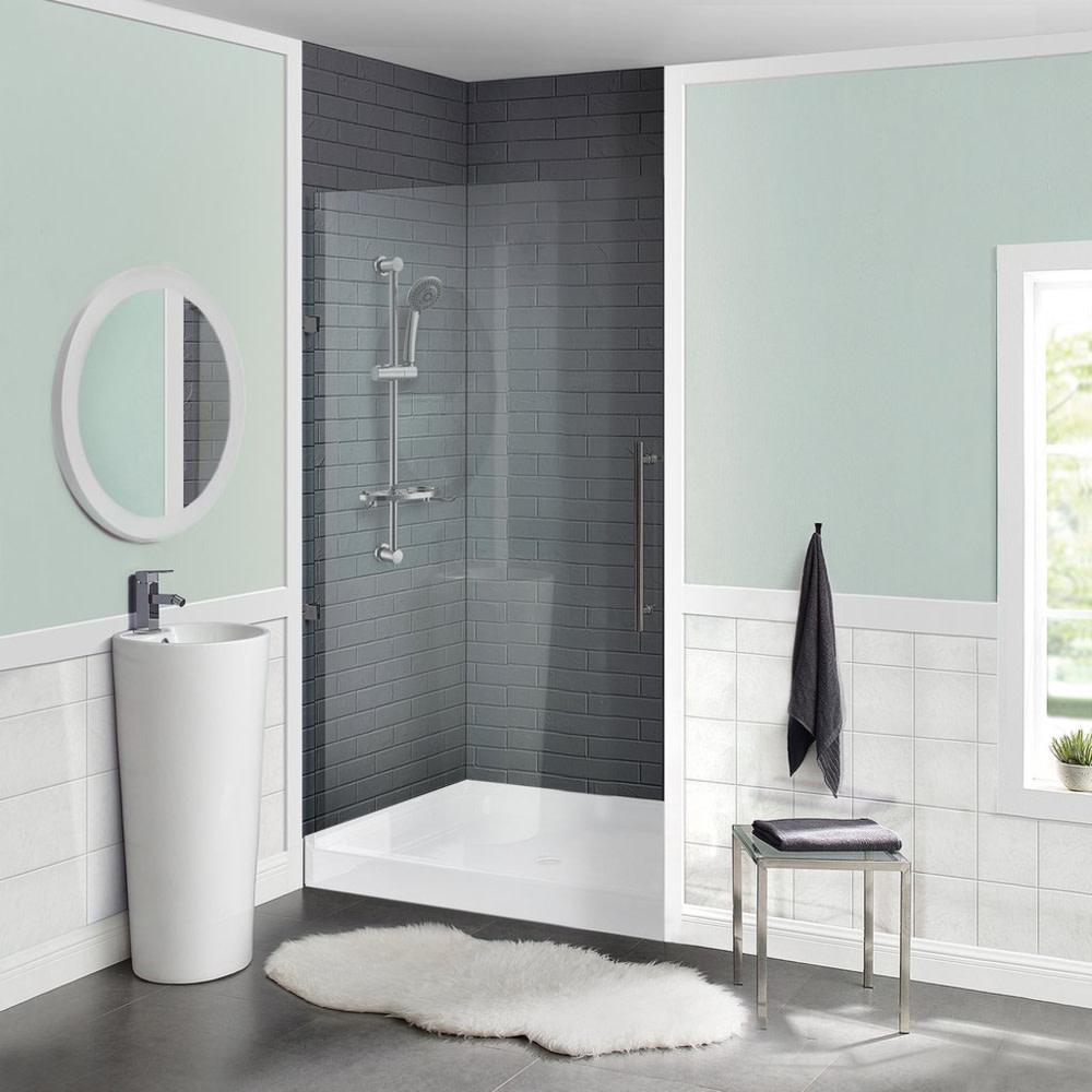 Voltaire 42" x 42" Acrylic White, Single-Threshold, Center Drain, Shower Base. Picture 2