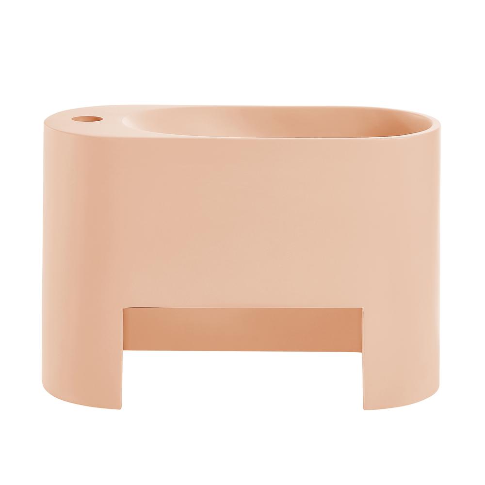 Terre 17.5" Right Side Faucet Wall-Mount Bathroom Sink in Pastel Peach. Picture 3