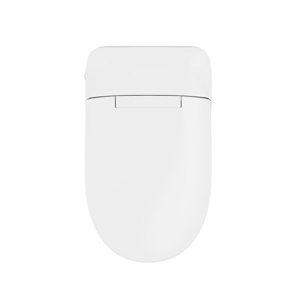 Hugo One-Piece 12" Rough-in 1.1 GPF Top Flush Elongated Toilet in Glossy White. Picture 11