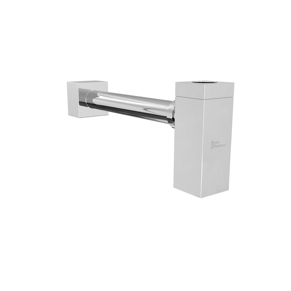 Square Bottle Trap Drain, Chrome. Picture 1