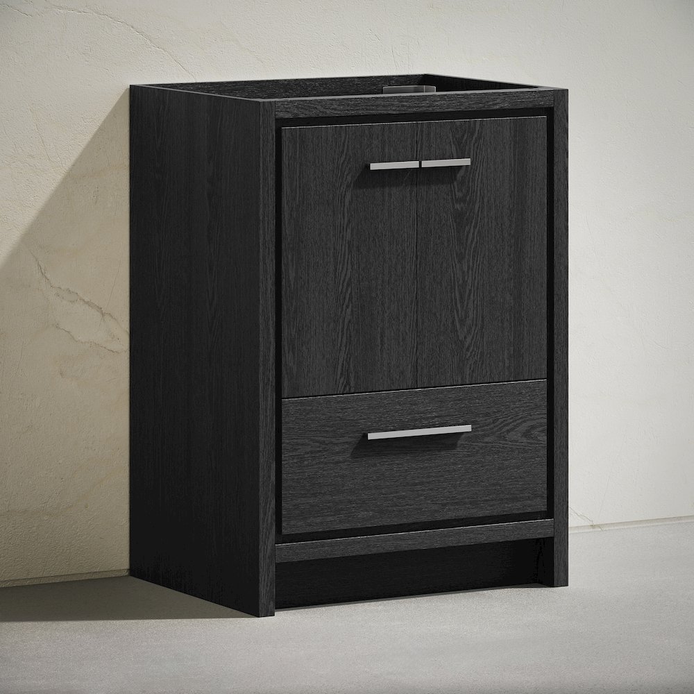 Virage 24" Freestanding Bathroom Vanity in Black Oak without Sink Top. Picture 3