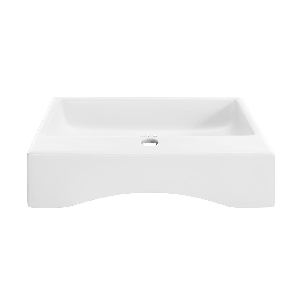 Claire 20 Rectangle Ceramic Vessel Sink, Matte White. Picture 5