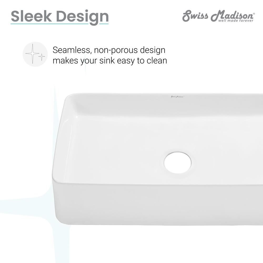 Concorde 24 Rectangle Ceramic Vessel Sink. Picture 9