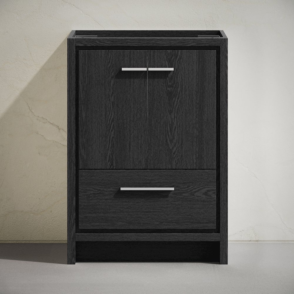 Virage 24" Freestanding Bathroom Vanity in Black Oak without Sink Top. Picture 5