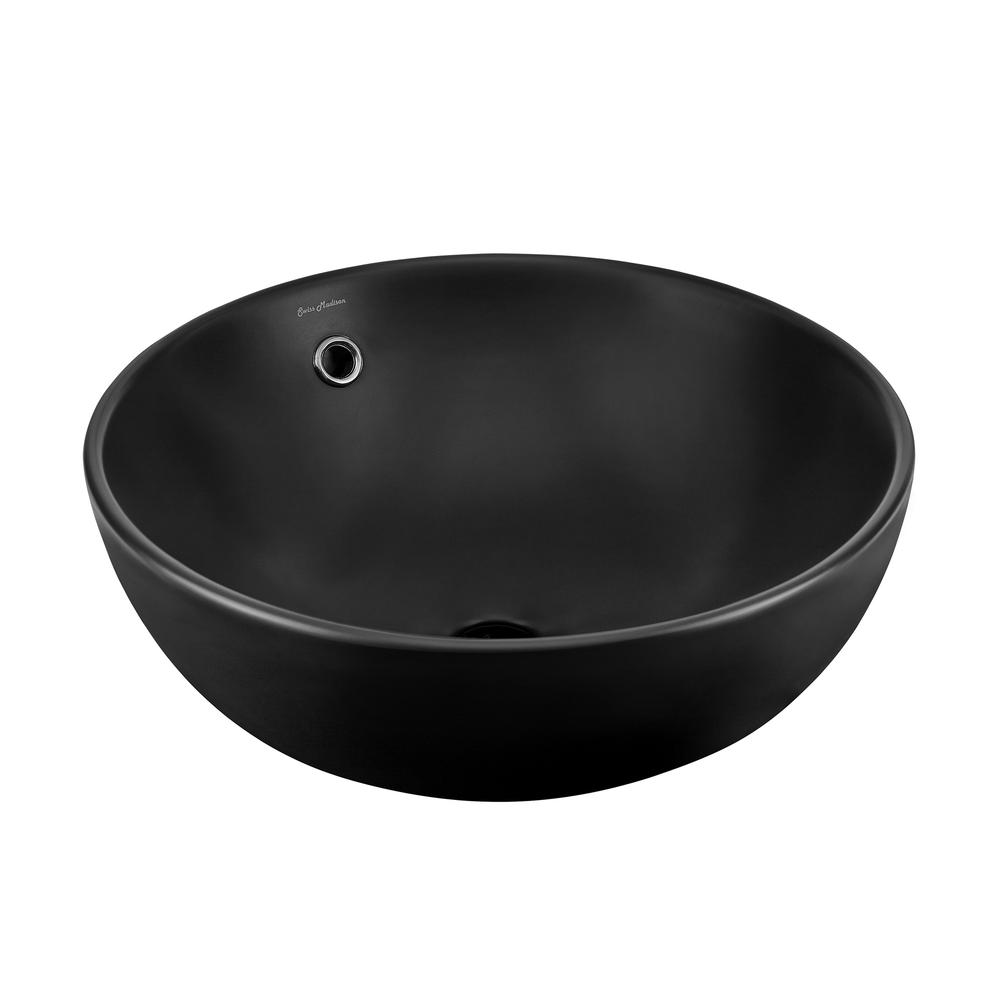 Sublime 17” Round Vessel Sink in Matte Black. Picture 4