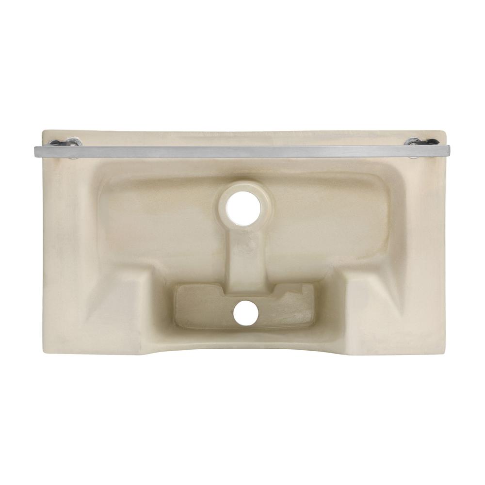 Claire 22" Wall-Mount Bathroom Sink with Silver Towel Bar. Picture 7