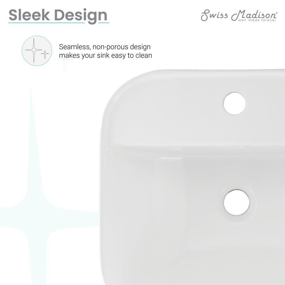 Carré 17.5" Wall-Mount Bathroom Sink. Picture 12