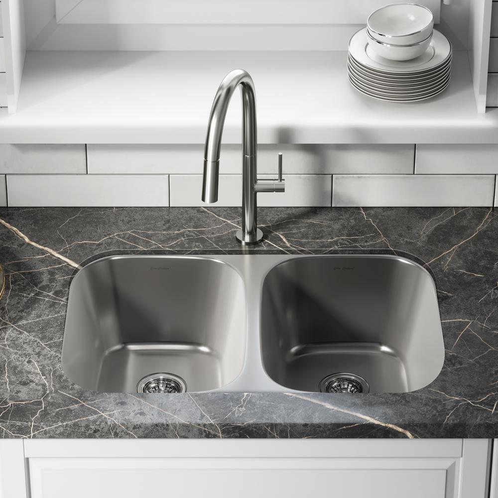 Toulouse 29 x 18 Stainless Steel, Dual Basin, Undermount Kitchen Sink. Picture 16
