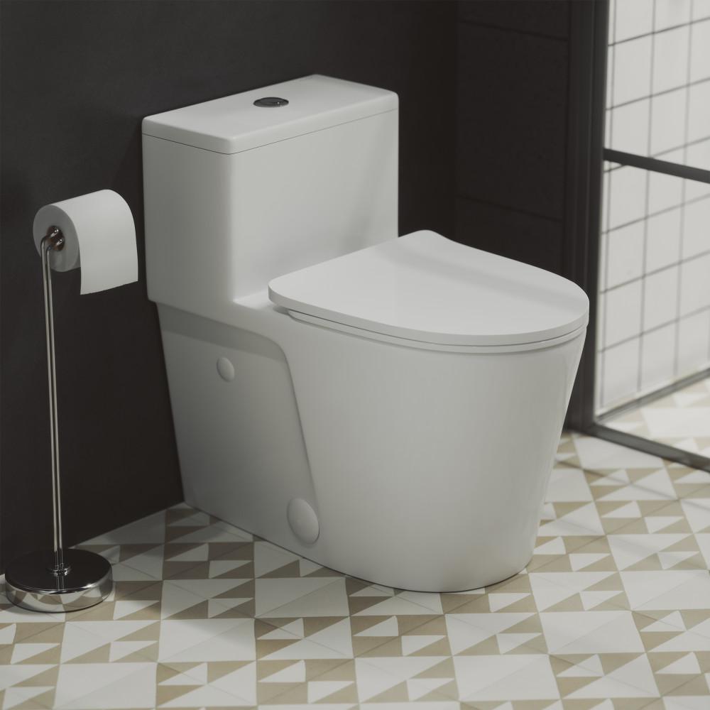 Arles One-Piece Elongated Toilet Vortex Dual-Flush 0.8/1.18 gpf. Picture 2