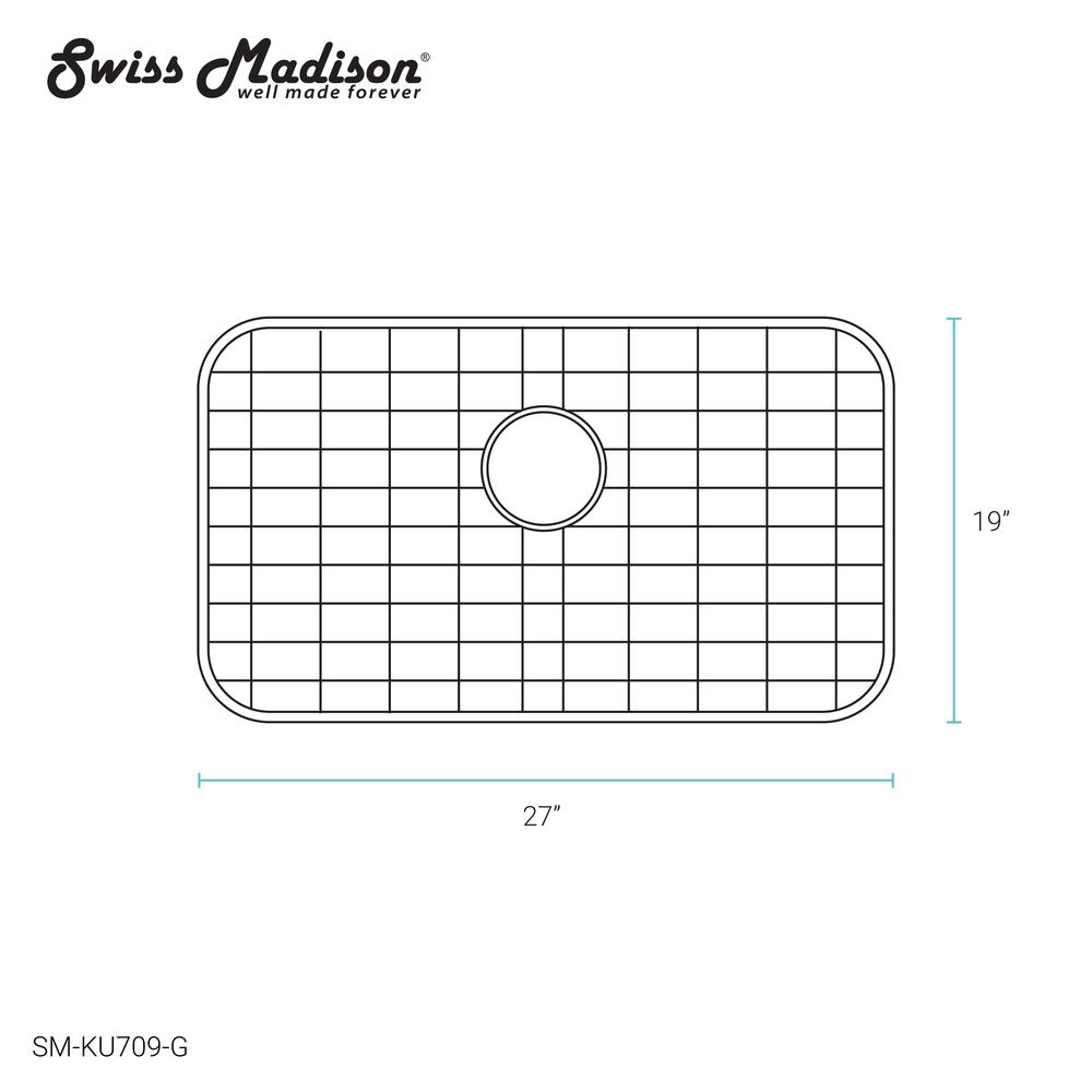 Stainless Steel, Undermount Kitchen Sink Grid for 27 x 19 Sinks. Picture 3