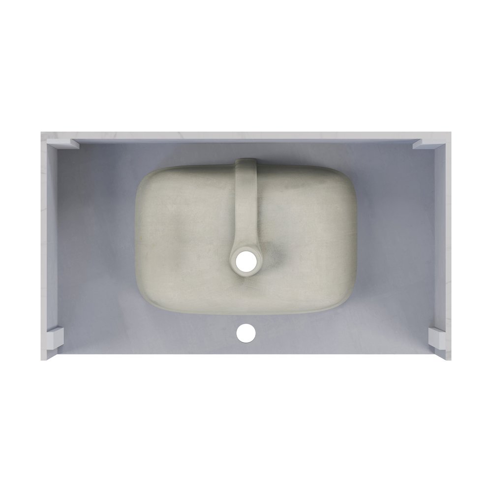 Avancer 36'' Wall Mount Sink In White Marble. Picture 7