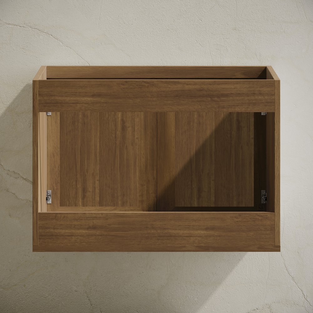 Classe 30" Wall-Mounted Bathroom Vanity in Brown Oak without Sink Top. Picture 5