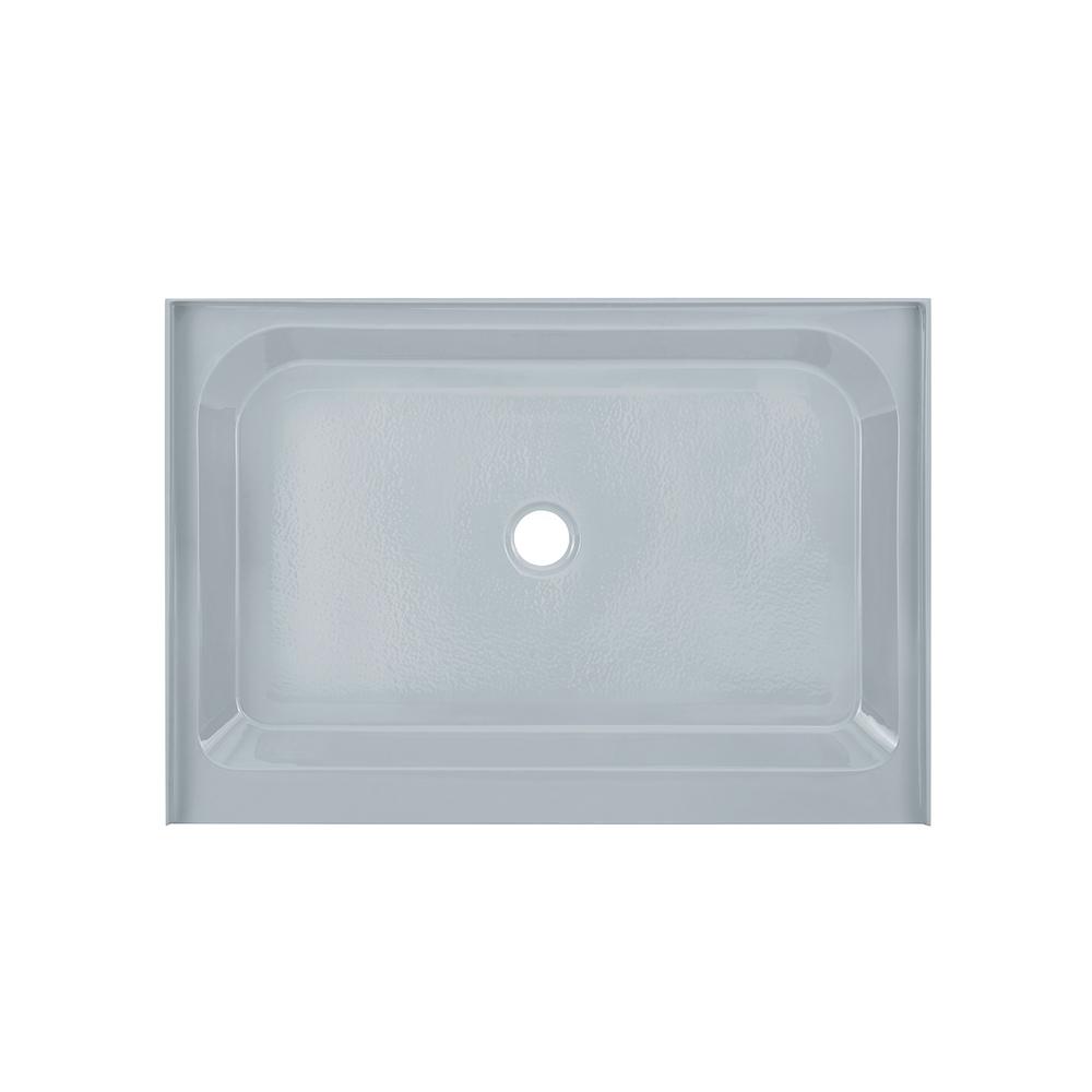 Voltaire 48" x 36" Single-Threshold, Center Drain, Shower Base in Grey. Picture 1