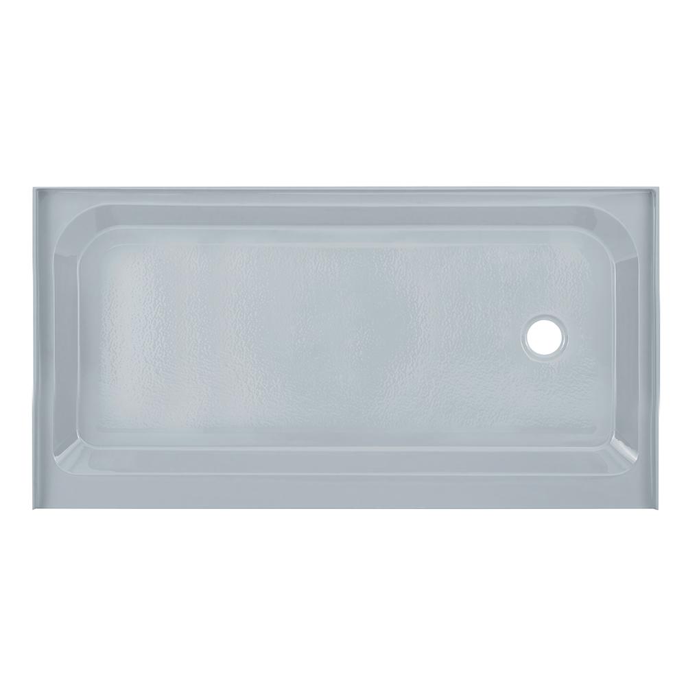 Voltaire 60" x 32" Single-Threshold, Right-Hand Drain, Shower Base in Grey. Picture 1