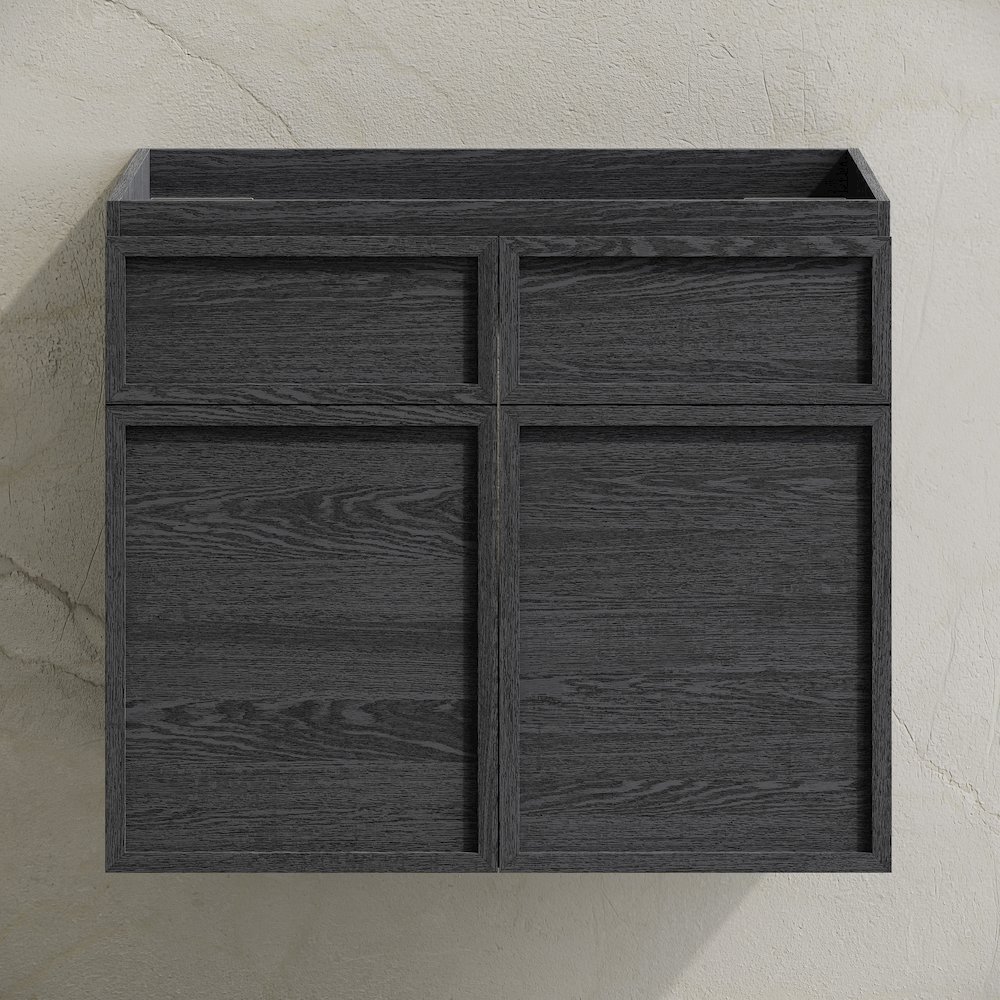 St. Tropez 24" Wall-Mounted Bathroom Vanity Cabinet without Top in Black Oak. Picture 6