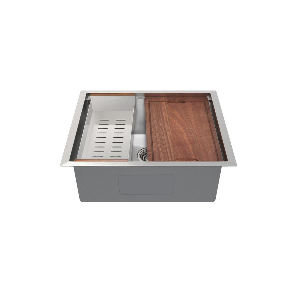 Rivage 27 x 19 Single Basin Undermount Kitchen Workstation Sink. Picture 4