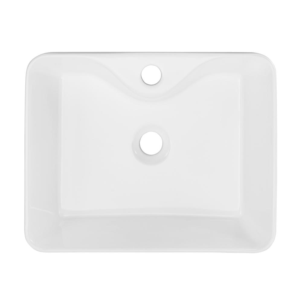 Rennes 19" Vessel Sink in Glossy White. Picture 4
