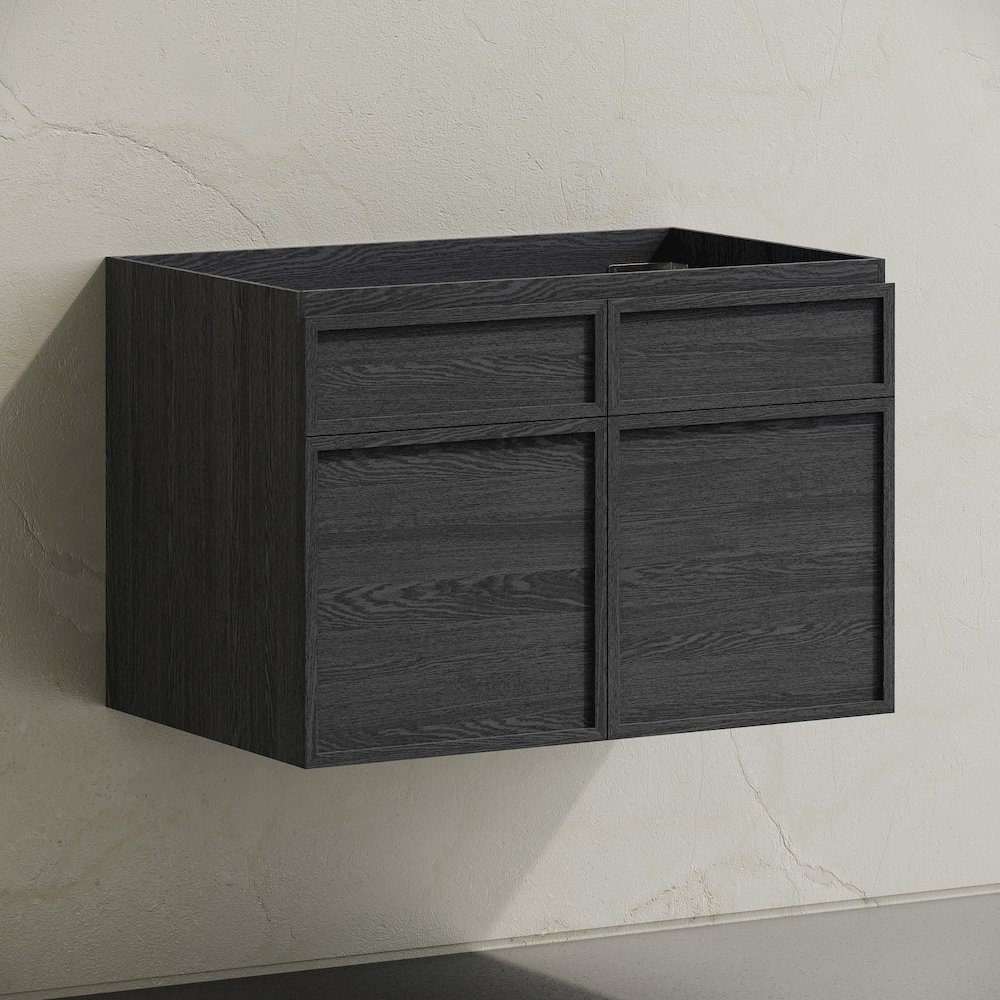 St. Tropez 30" Wall-Mounted Bathroom Vanity Cabinet without Top in Black Oak. Picture 3