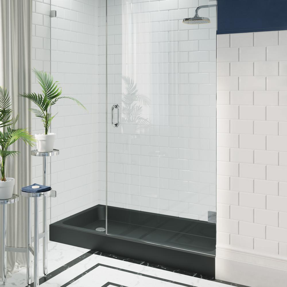 Voltaire 60" x 32" Acrylic Black, Single-Threshold, Left-Hand Drain, Shower Base. Picture 2